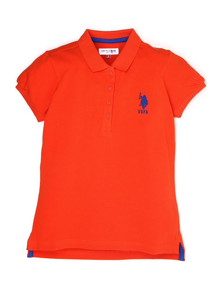 U.S. Polo Assn. Girls Casual Wear Solid Polo T-Shirt
